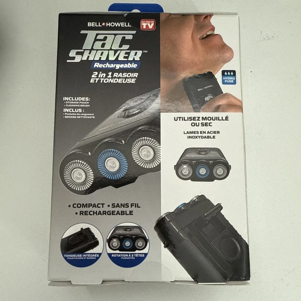 Bell and Howell TacShaver Rechargeable 2 in 1‎ Shaver Trimmer